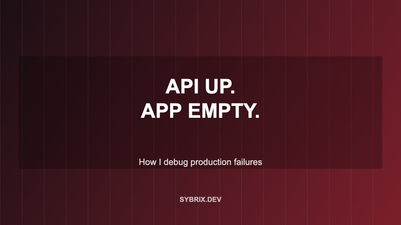 Your API Is Up. Your App Still Gets Nothing. Here Is How I Debug It.