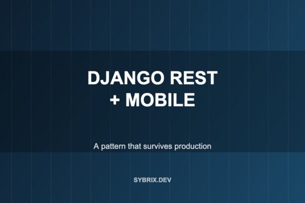 Django REST + Mobile: A Full Stack Pattern That Survives Production