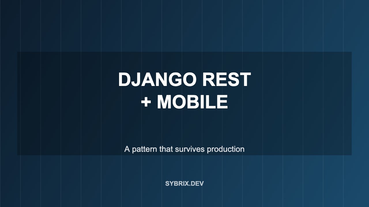 Django REST + Mobile: A Full Stack Pattern That Survives Production