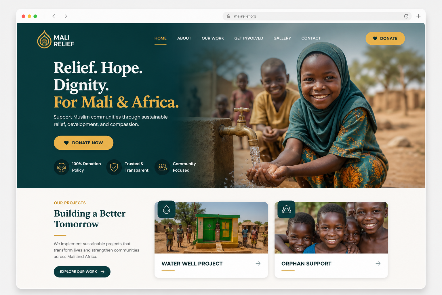 Mali Relief project showcase
