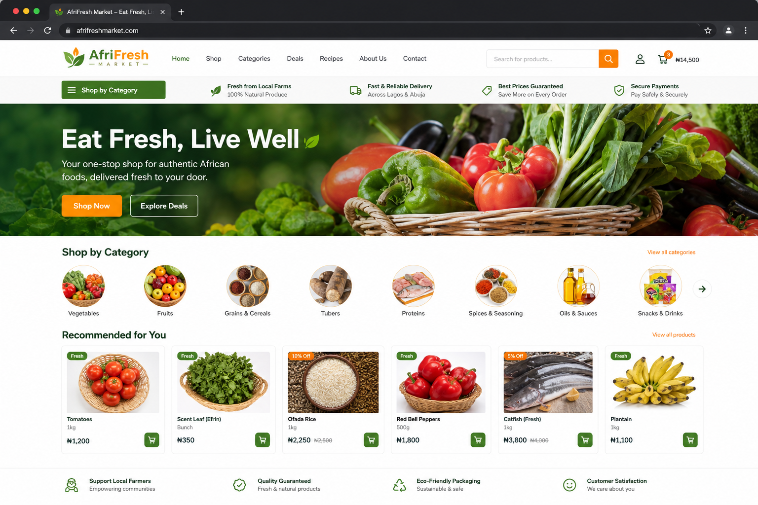 Food E-commerce Web App project showcase